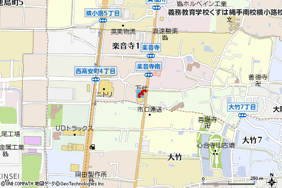 楽音寺店付近の地図